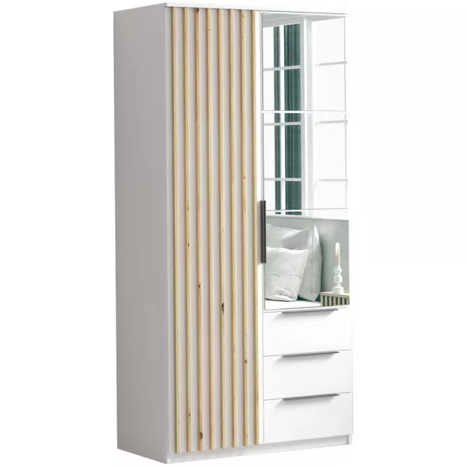 Skriňa Sorento 100 biela+lamel craft zlatá