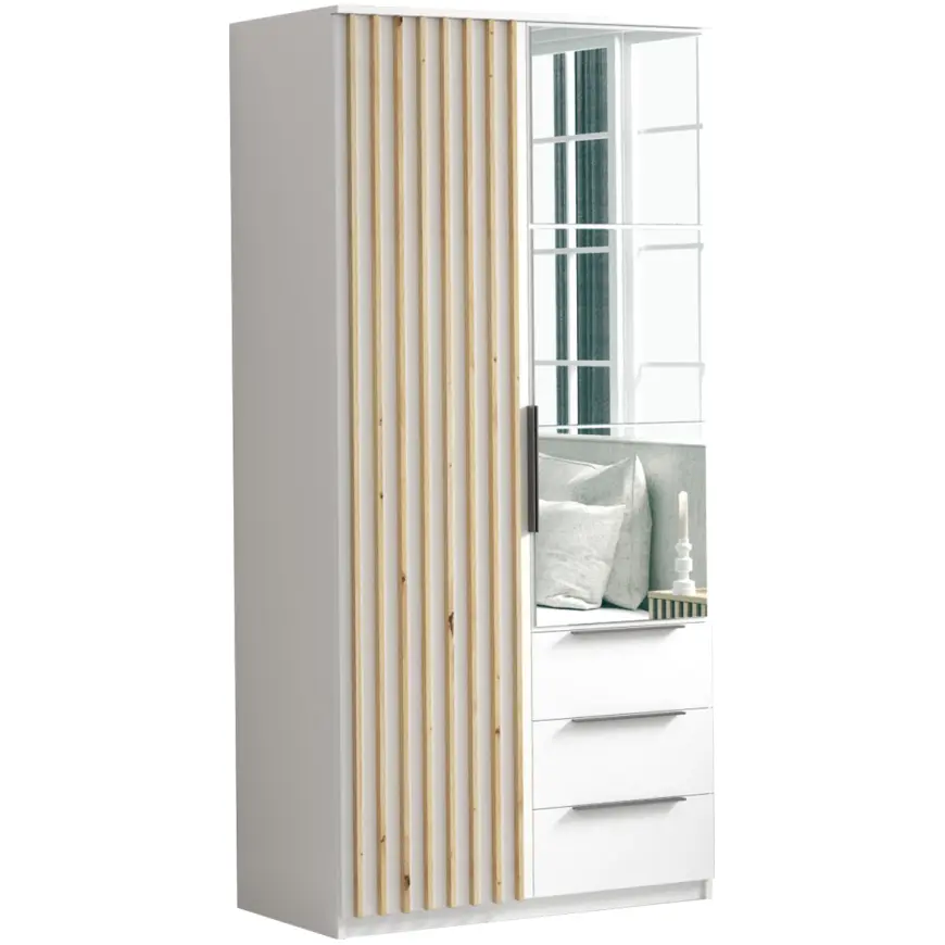 Skriňa Sorento 100 biela+lamel craft zlatá