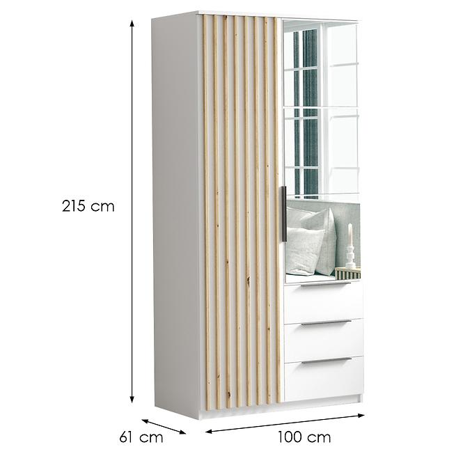 Skriňa Sorento 100 biela+lamel craft zlatá,2