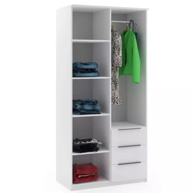 Skriňa Sorento 100 biela+lamel craft zlatá
