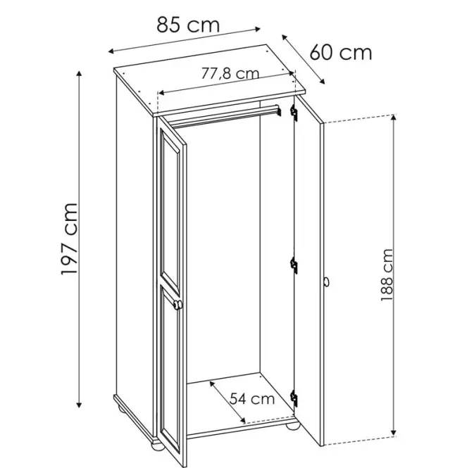 Borovicova skriňa Merkury SOS 85 cm