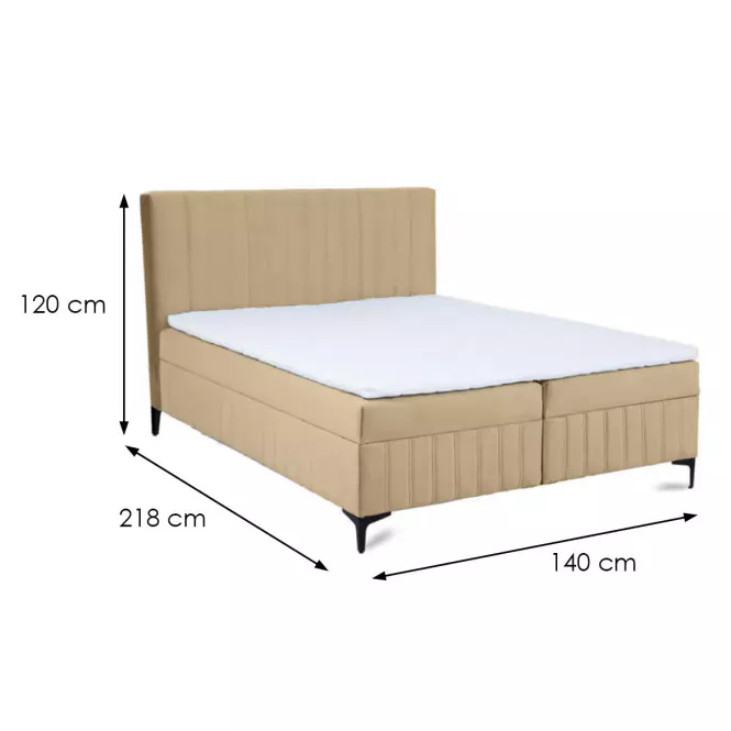 Kontinentálna posteľ Sergio 140x200 Bluvel 28 s topperom