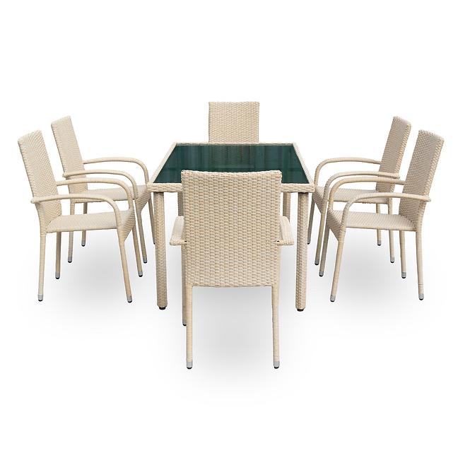 Komplet záhradného nábytku New Haiti natural,4