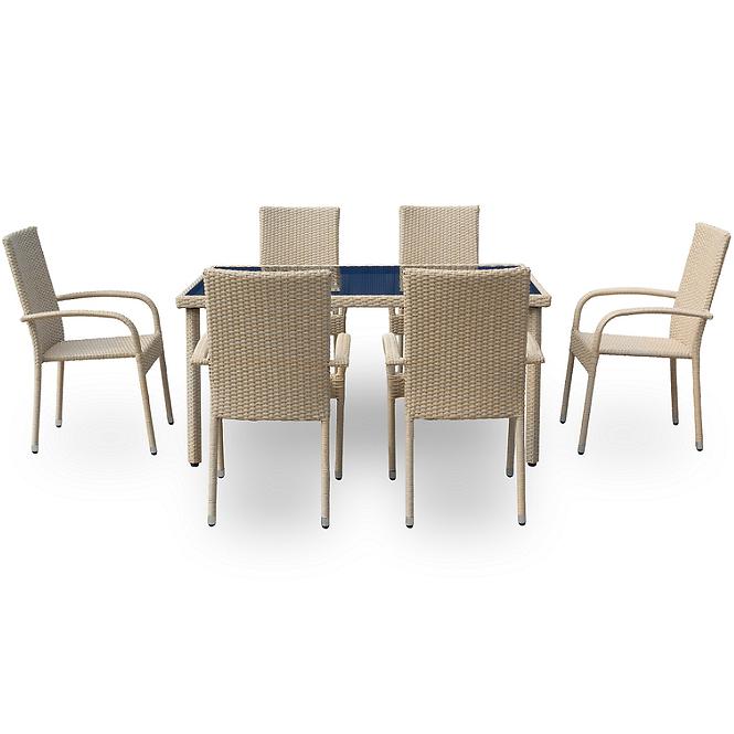 Komplet záhradného nábytku New Haiti natural,5