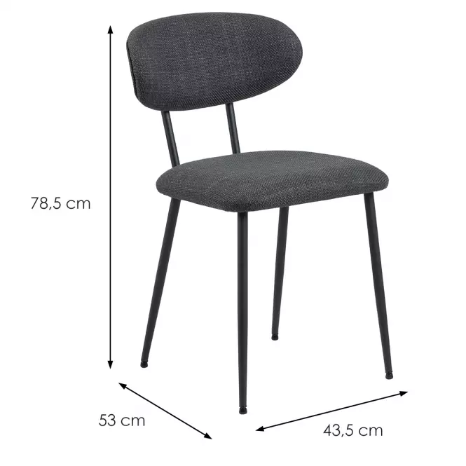 Stolička dark grey 2 ks