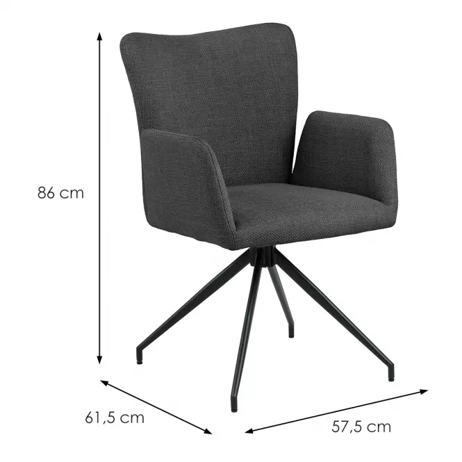 Stolička dark grey 2 ks