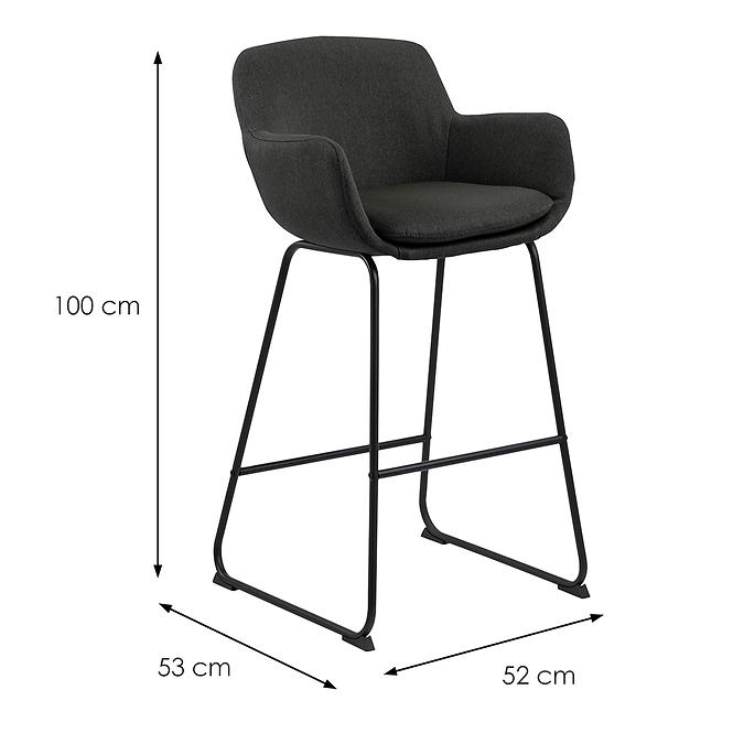 Barová stolička dark grey 2 ks,2