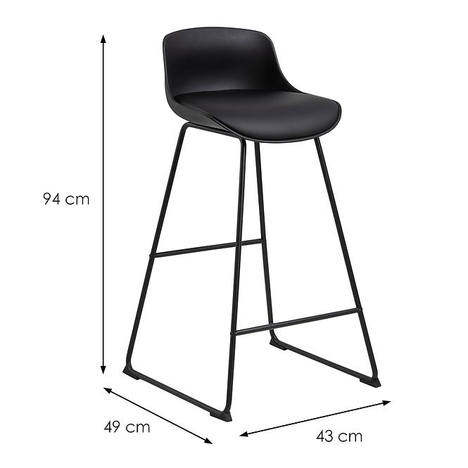 Barová Stolička black 2 ks,2