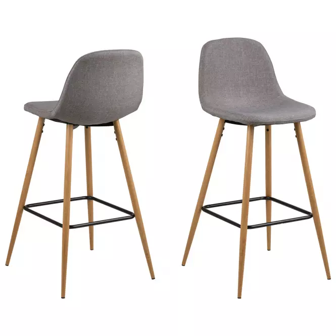 Barová stolička light grey 2 ks