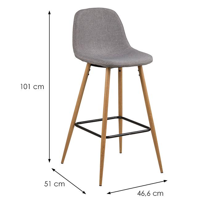 Barová stolička light grey 2 ks,2