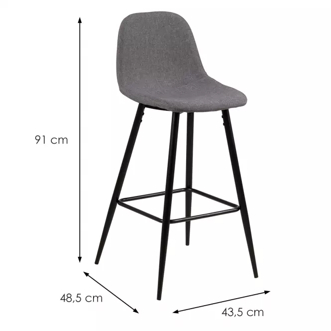 Barová stolička light grey 2 ks