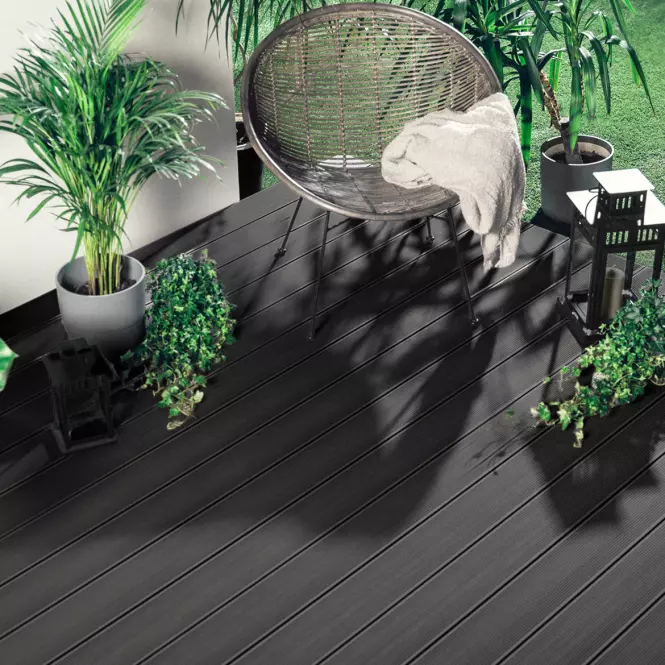 Kompozitná terasová doska Mercado optimum antracit 2200x140x20 mm,2