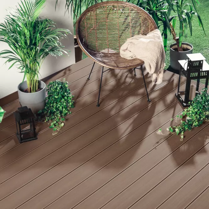 Kompozitná terasová doska MERCADO Optimum hnedá 2200x140x20 mm