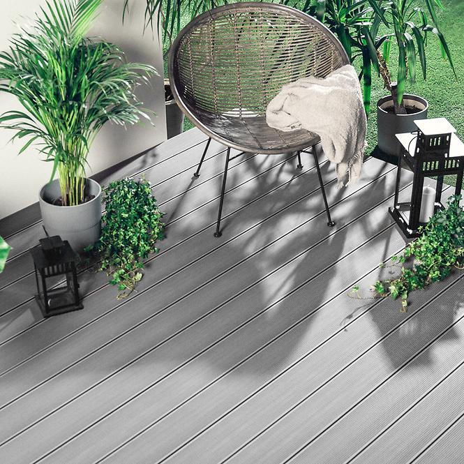 Kompozitná terasová doska Mercado optimum  2200x140x20 mm sivá