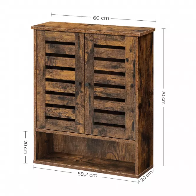 Závesná Kúpeľňová Skrinka Foggia Rustic Brown,8