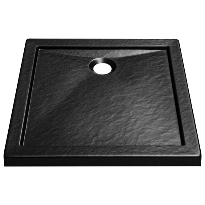 Rohová Vanička Aquarius 90/90 stone effect čierna