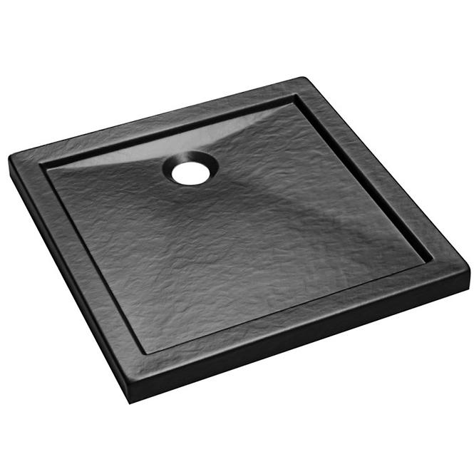 Rohová Vanička Aquarius 90/90 stone effect čierna