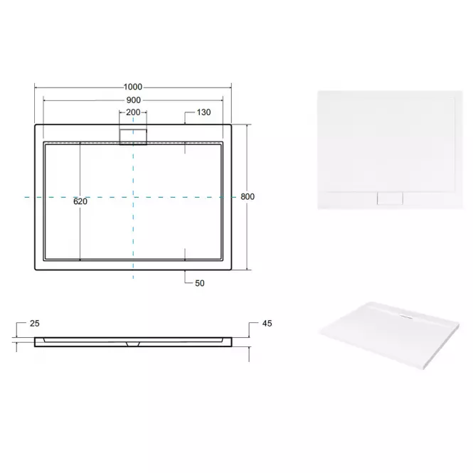 Rohová Vanička Ultraslim Axim 100/80