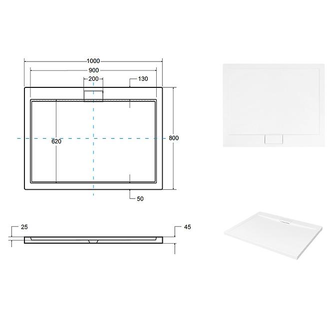 Rohová Vanička Ultraslim Axim 100/80