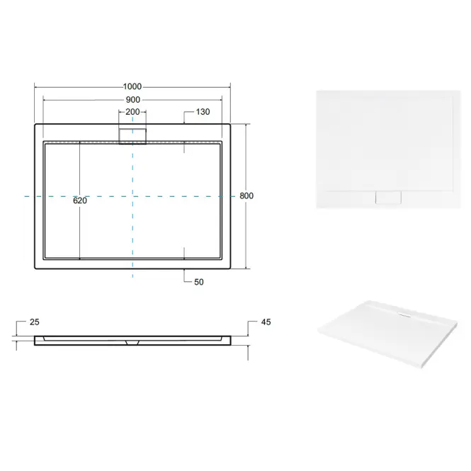 Rohová Vanička Ultraslim Axim 100/80,7