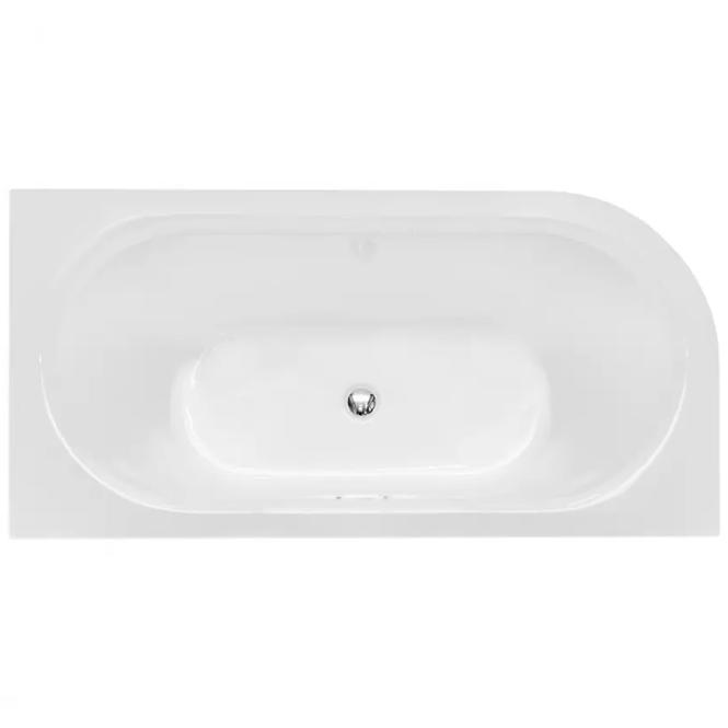 Voľne stojaca vaňa rohová Avita A-Line 170/75 P + sifón klik-klak chróm s prepadom slim
