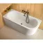 Voľne stojaca vaňa rohová  Avita A-Line 150/75 P + sifón klik-klak čierny s prepadom slim,9