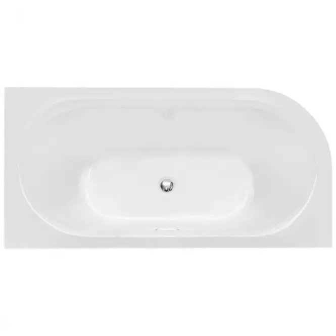 Voľne stojaca vaňa rohová Avita A-Line 170/75 P + sifón klik-klak čierny s prepadom slim