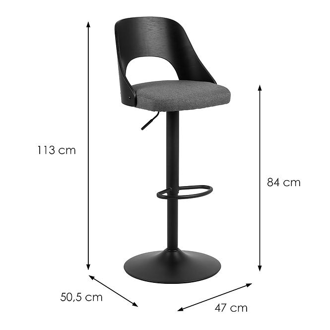 Barová stolička dark grey 2 ks