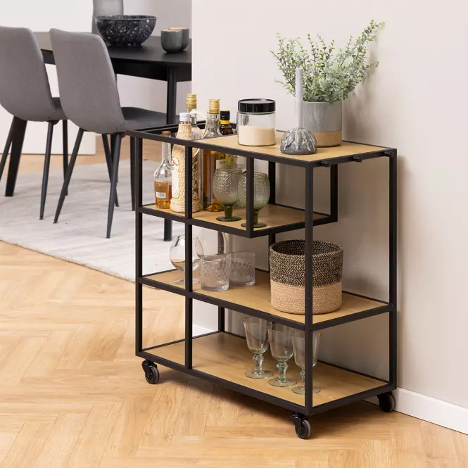 Servírovací vozík matt wild oak,8
