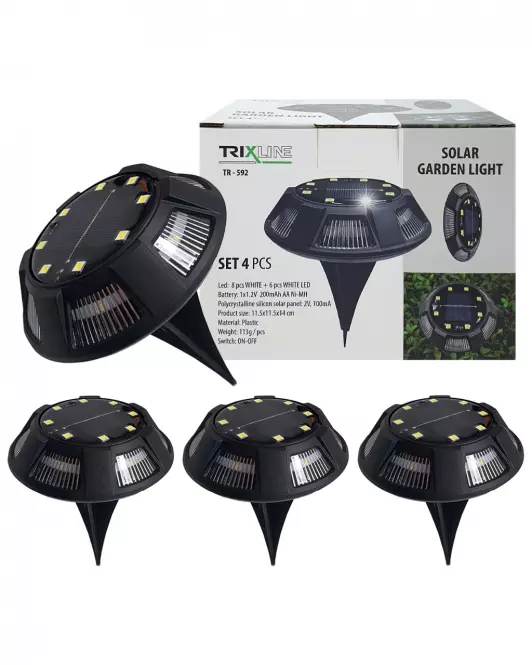 Solárna záhradná LED  lampa TR-592 4 ks