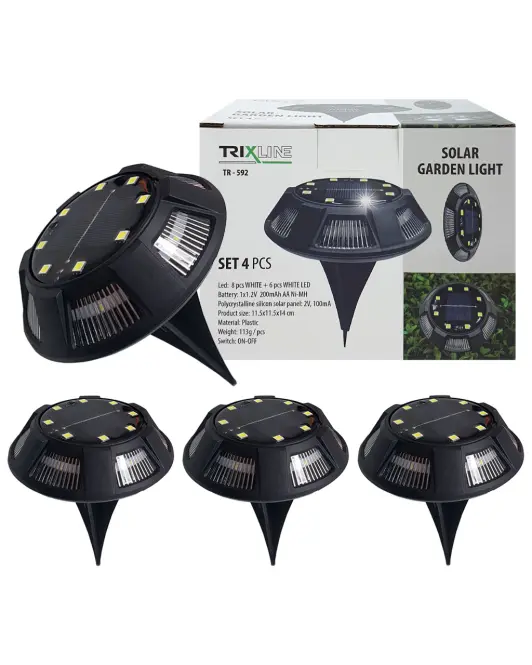 Solárna záhradná LED  lampa TR-592 4 ks,3