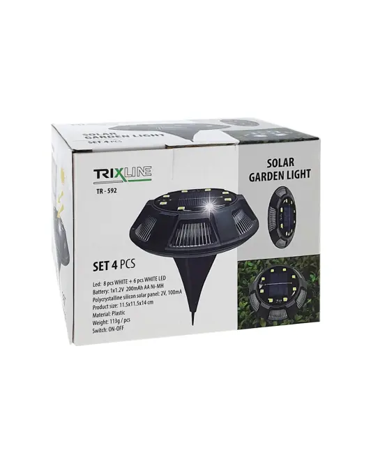 Solárna záhradná LED  lampa TR-592 4 ks,4