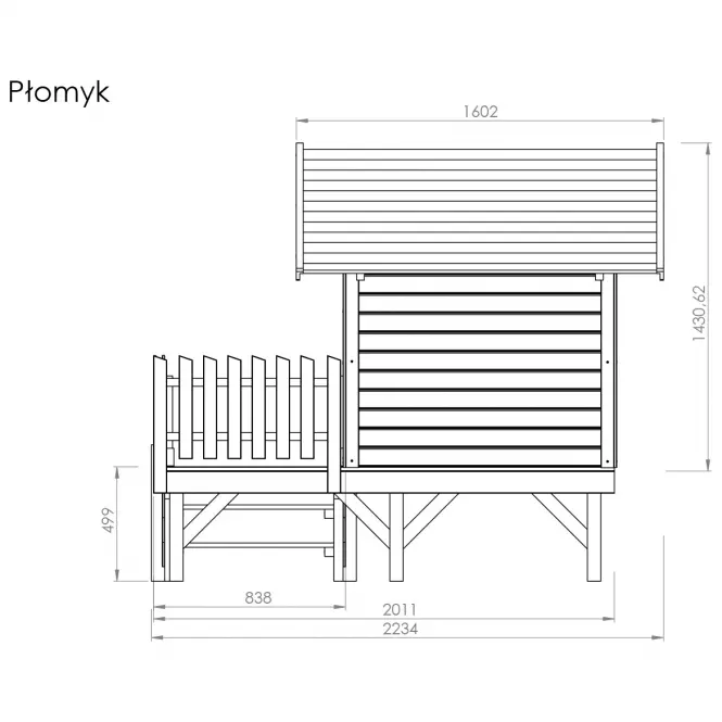 Domček pre deti Plomyk 2x2 m
