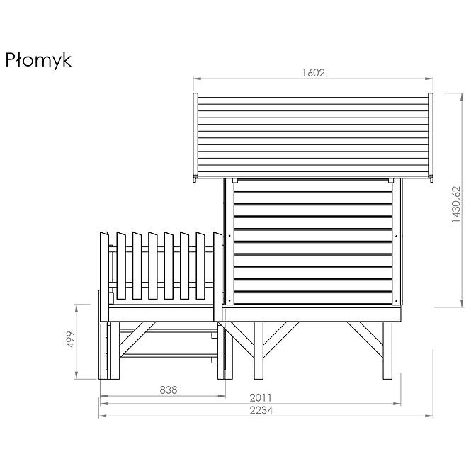 Domček pre deti Plomyk 2x2 m,2