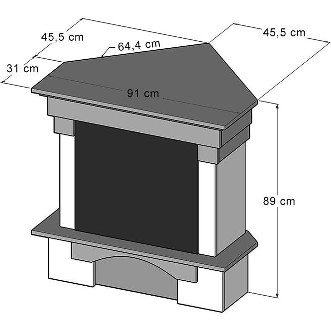 Elektrický krb Porto rohový 23 dub