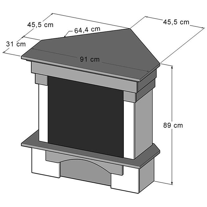 Elektrický krb Porto narożny 23 borovica