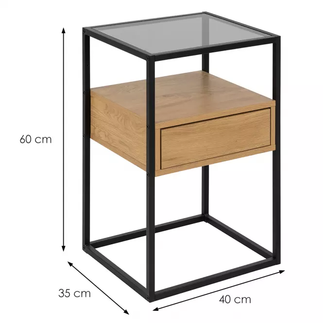 Nočný stolík smoked glass,2