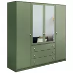 Skriňa Siena 2 D4 fľaškovozelená / zrkadlo