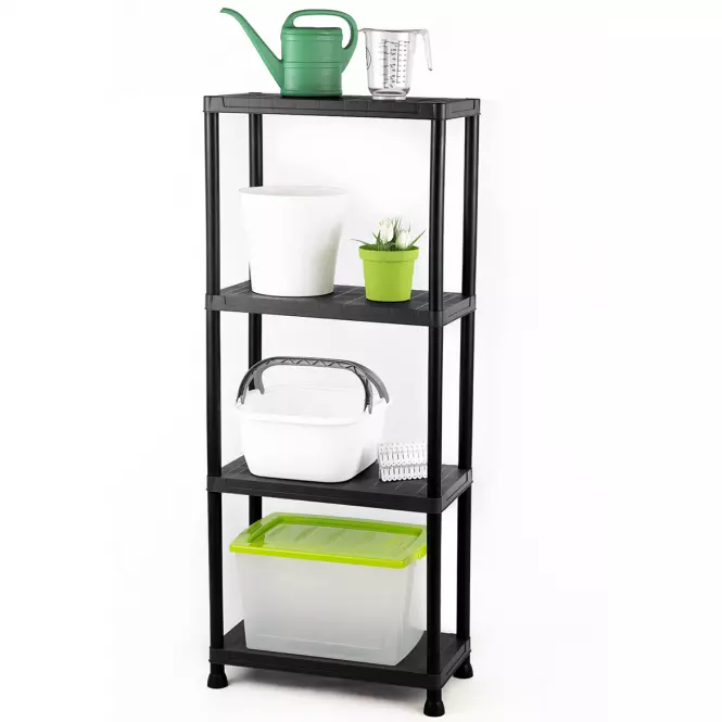 Regál plastový T60 60x30x138 cm čierny