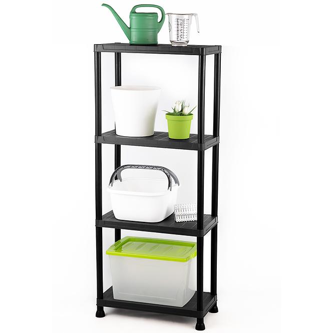 Regal plastový T60 60x30x138 cm čierny,2