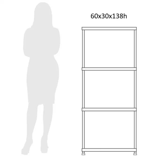 Regál plastový T60 60x30x138 cm čierny