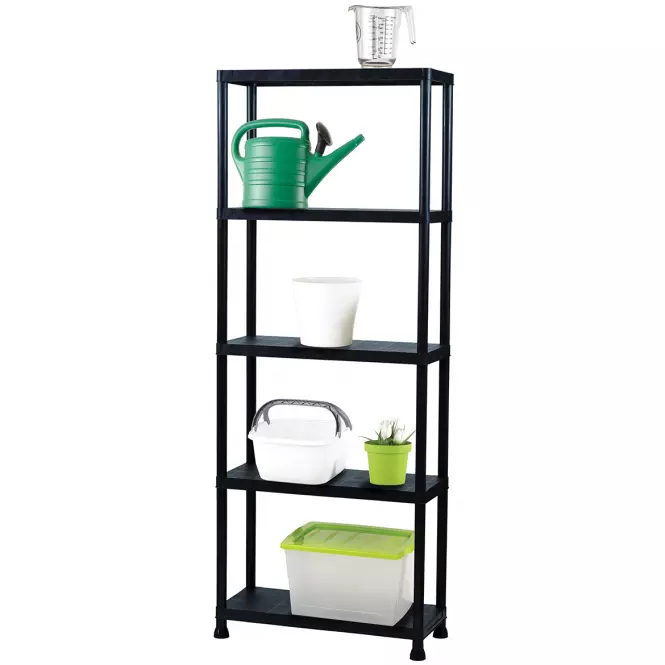 Regál plastový T80 80x30x181 cm čierny,2