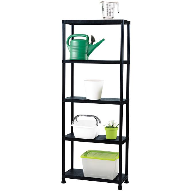 Regál plastový T80 80x30x181 cm čierny,2