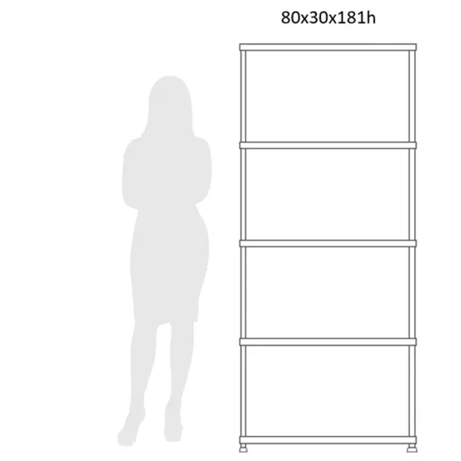 Regál plastový T80 80x30x181 cm čierny,3
