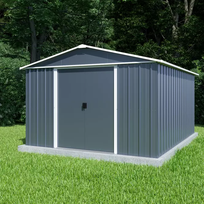 Kovový záhradný domček 1013AEYZ 303x396 cm antracitový