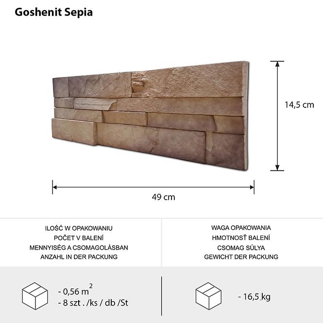 Betónový obkladový kameň Goshenit Sepia