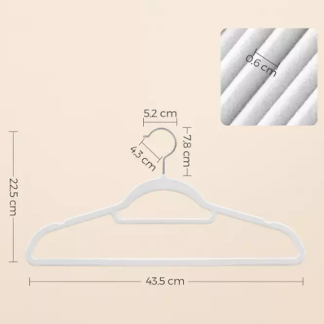 Vešiaky 10 ks Velvet CRF020W02,2