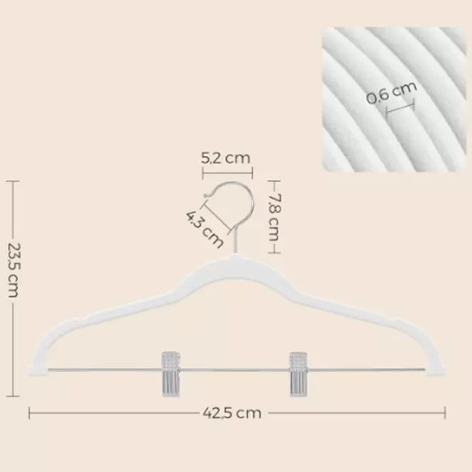 Vešiaky 5 ks Velvet CRF012W01,2
