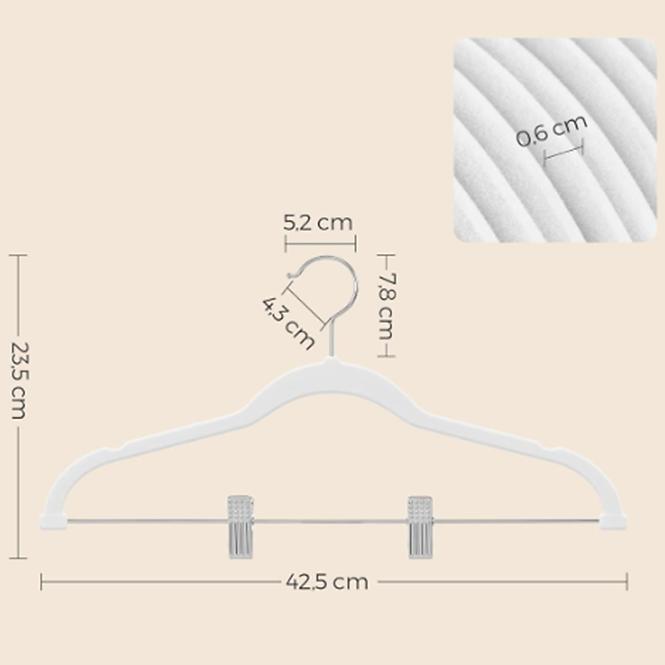Vešiaky 5 ks Velvet CRF012W01,2