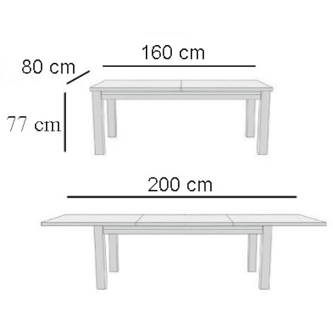 Rozkladací stôl  ST11 160/200x80cm orech svetlý R